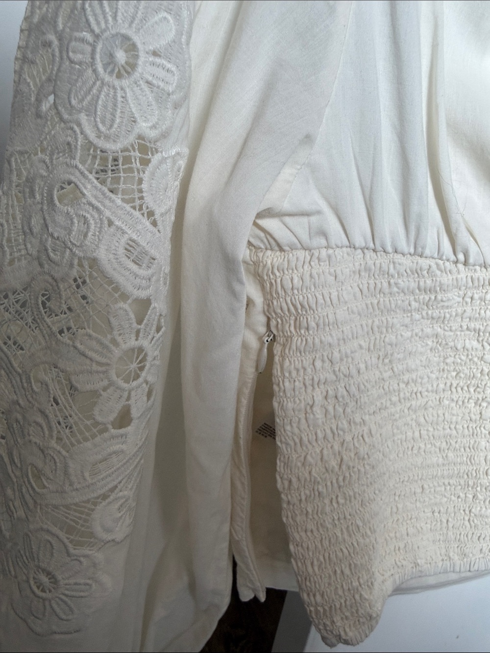 FARM Rio White Embroidered Square-Neck Peasant Blouse size M - Picture 6 of 6